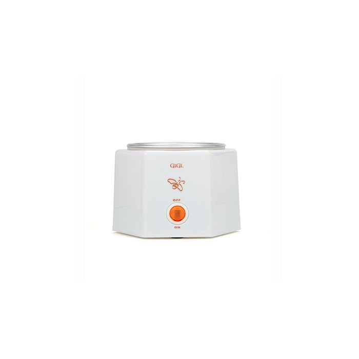 Front view of GiGi Space Saver Warmer featuring its logo, markings, & orange on/off switch with LED indicator