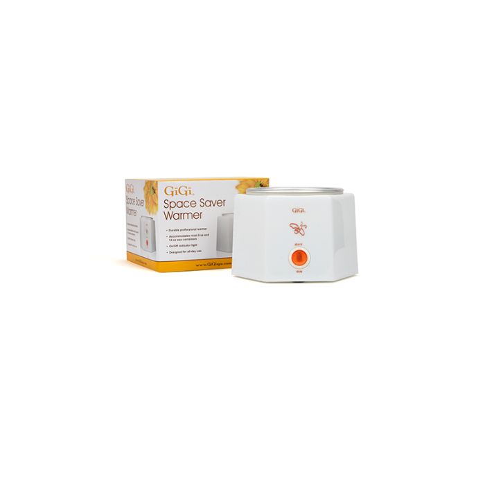 GiGi Space Saver Warmer positioned in front of its retail box packaging
