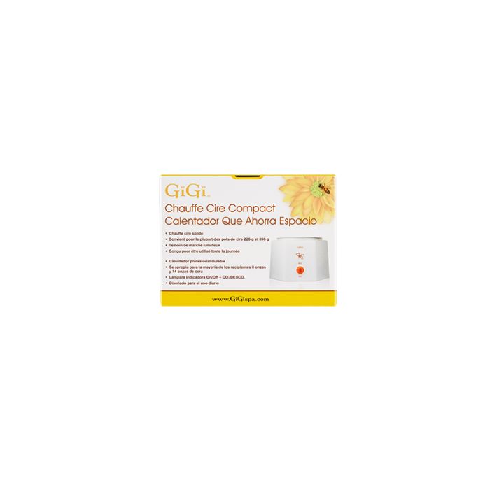 Back of GiGi Space Saver Warmer retail box with product description in French and Spanish
