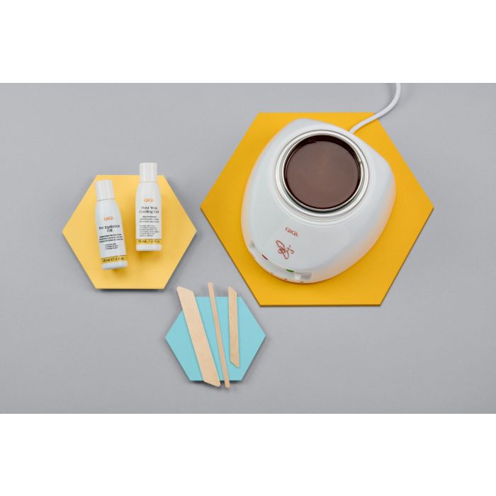 Professional-Grade Wax Warmer, Pre Epilation Oil, Post Wax Cooling Gel, 1 Petite Applicator, 1 Small Accu Edge Applicator, 1 Large Accu Edge Applicator displaced outside packaging 