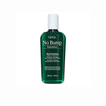 Front of GiGi No Bump Solution 8oz Green squeeze bottle