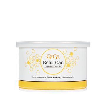 Front view of 14 ounces GiGi Empty Refill Can for wax beads 