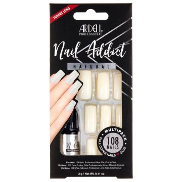 Amazon.com: EDA LUXURY BEAUTY NATURAL NUDE PINK OMBRE WHITE FRENCH LUXE  DESIGN Full Cover Press On Nails Acrylic Nail Kit Artificial Nail Tips  False Nails Extra Long Ballerina Coffin Square Nail Art