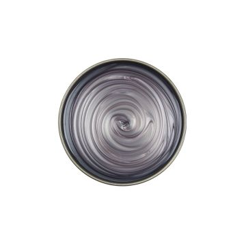 Top view of a can of Satin Smooth SIlver Tourmaline Wax with no lid featuing its glossy silver color