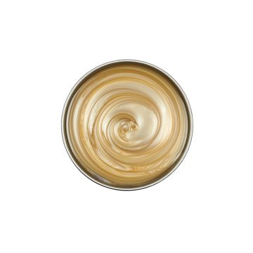 Top view of an open can of Satin Smooth Pure Soywax Wax showing its creamy golden pearl-like color