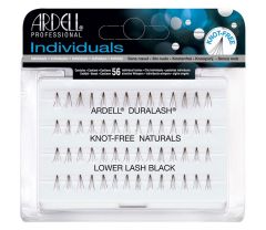 Front view of an Ardell Knot-Free Naturals Lower Lash Individuals - Short false lashes set in retail wall hook packaging