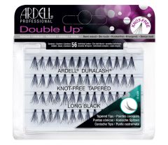 Front view of an Ardell Soft Touch Double Up Knot-Free Tapered Individuals Long faux lashes set in complete retail packaging