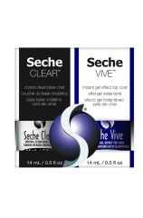 Front view of 0.5-ounce Seche Clear & Vive Duo Kit pack with printed product label text