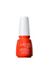 Frontage of 14ml bottle of a nail polish gel in Gelaze High Hopes variant with label text and white lid