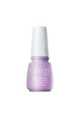 Front view of 0.5-ounce Bottle of nail polish with glare from China Glaze - Gelaze in Sweet Hook color shade