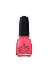Pink bottle of nail polish from China Glaze with Red-Y to Rave and 0.5-ounce variant and size