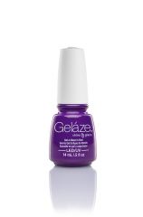Nail polish bottle  from China Glaze - Gelaze in Plur-Ple color variant on white background with shadow