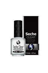 0.5-ounce capped bottle and box packaging of Seche Clear Crystal Clear Base Coat