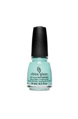 A 0.5-ounce glass container from China Glaze - Live in the mo-mint nail lacquer variant