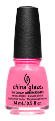 Front view of China Glaze bottle with black cap in shade XOXO.
