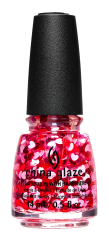 Front view of China Glaze bottle with black cap in shade Ruler of All Hearts
