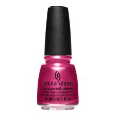 Front view of China Glaze bottle with black cap in shade  Alpenglow.