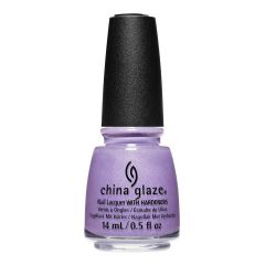 Front view of China Glaze bottle with black cap in shade Sky of Lavender.
