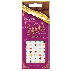 Wonka Nail Art Decals - Self-adhesive decal designs with 60 cute little Wonka-inspired stickers, from magical chocolate bars to top hats and stars.