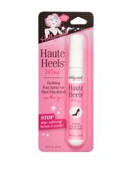 Frontage of a sealed wall-hook ready pack of Hollywood Fashion Secrets mini Haute heels soothing spray