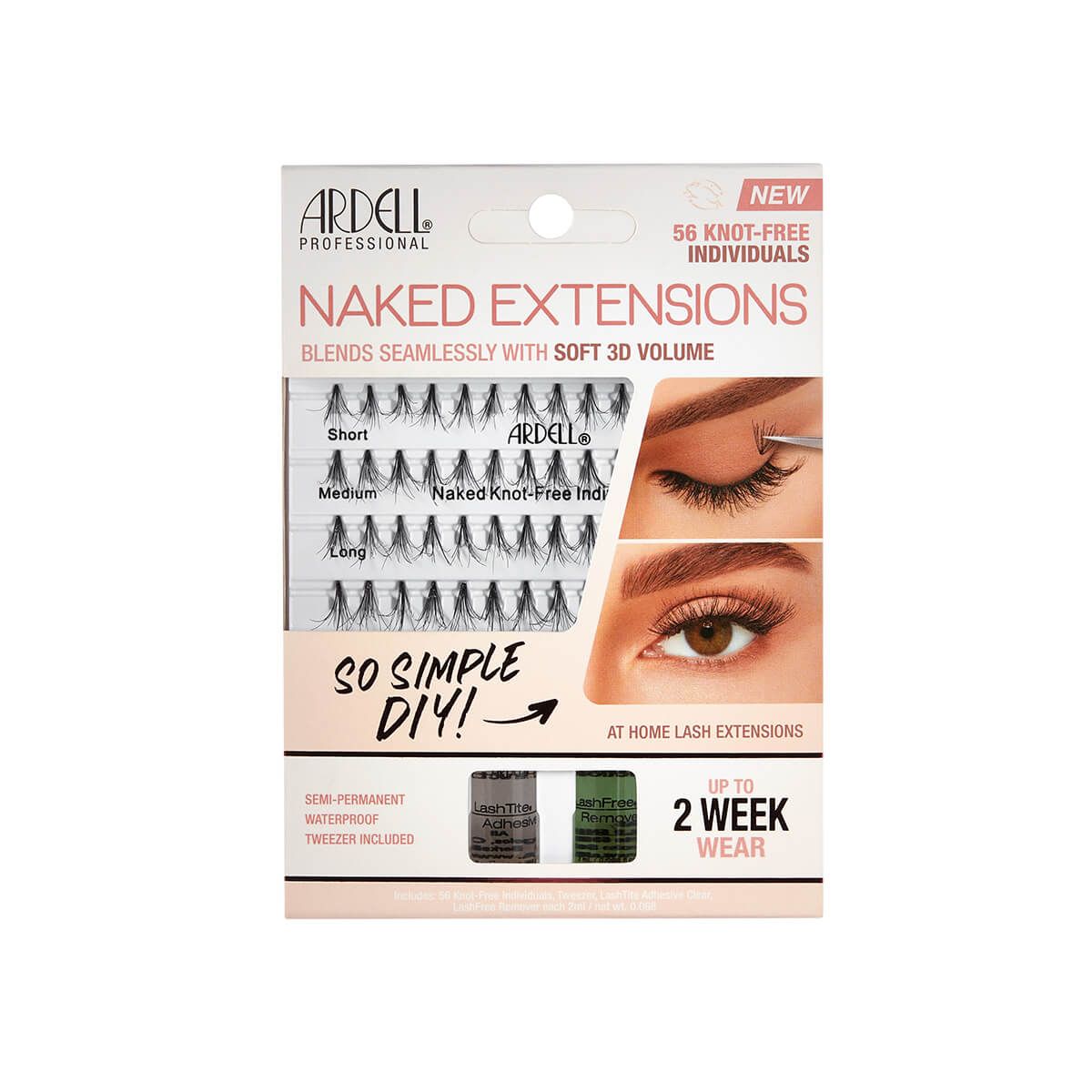 DIY Eyelash Extensions Kit with Tweezers, Adhesive and Remover - Ardell