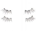 2 upper & lower lash pairs of Ardell Magnetic Accent 001 faux lashes showing tiny magnets & lash fiber clusters.