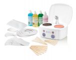 Satin Smooth Professional Double Warmer Wax Kit featuring wax warmer, after wax products, strips, collars, & applicators